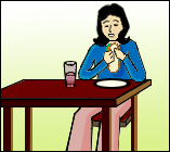 A woman eating