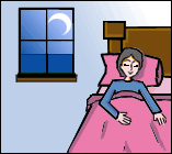 A woman going to sleep