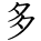 kanji character 'numerous' (hand written)